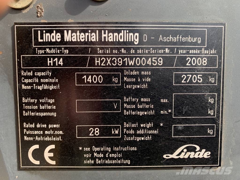 Linde H 14 T /391/ V-3689 OB Stivuitor GPL