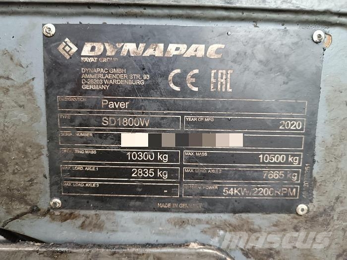 Dynapac SD1800W Επίστρωση ασφάλτου