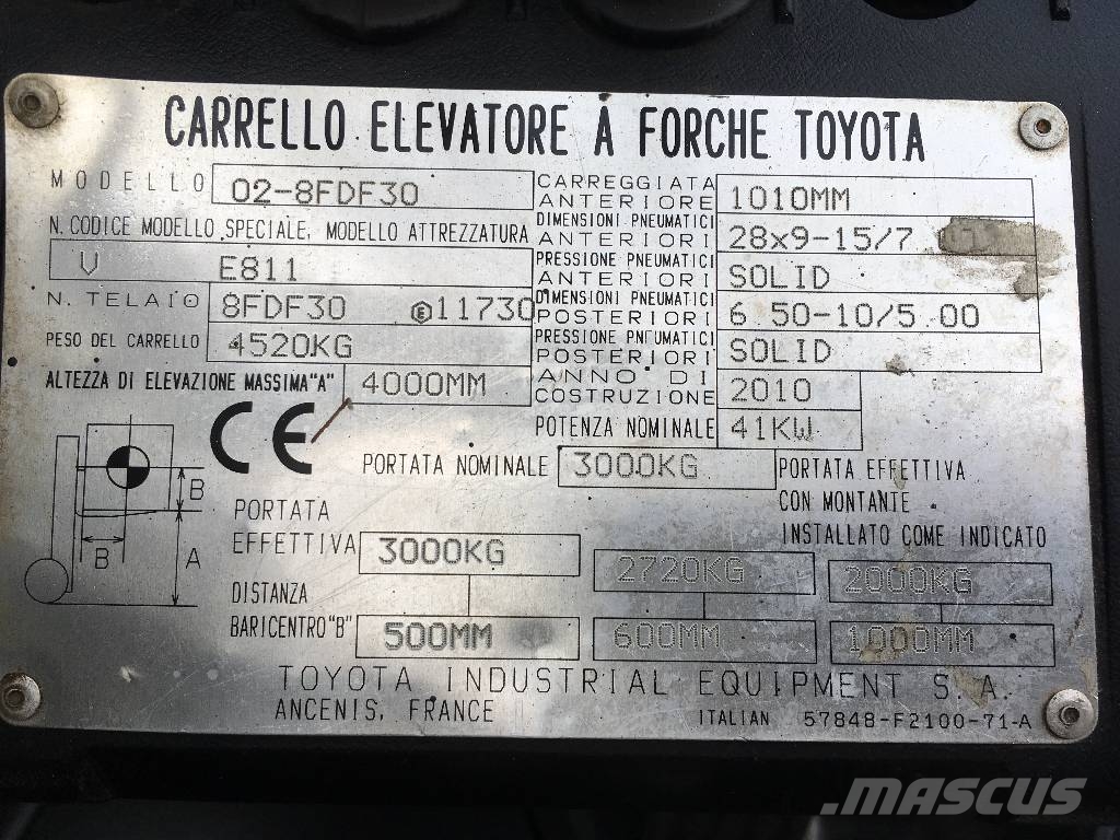Toyota 8FDF30 /02/ V-2815 IO Dízel targoncák
