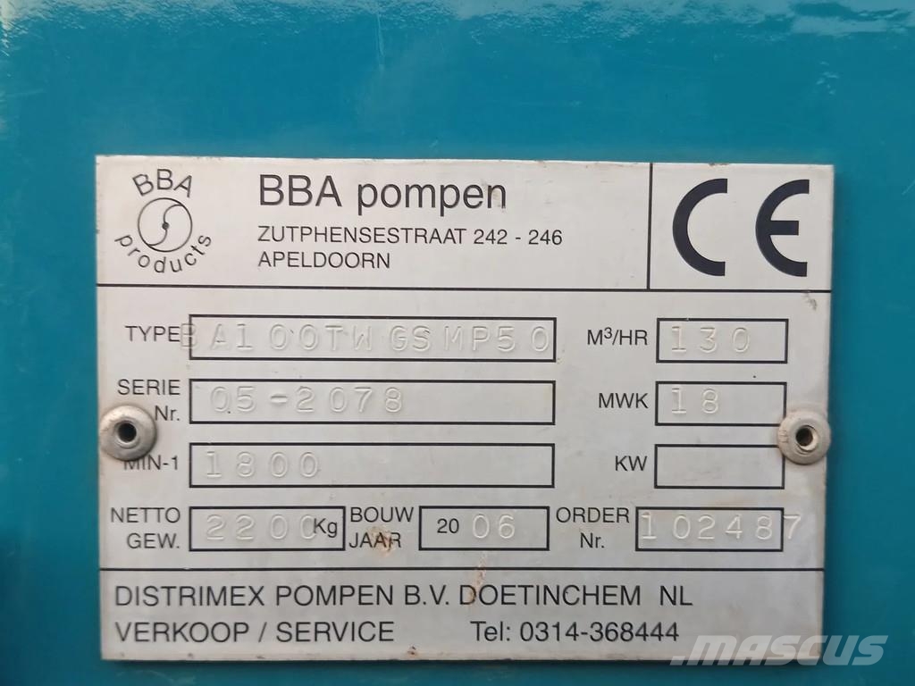 BBA BA100 TW GS HATZ 2W35 Veepumbad