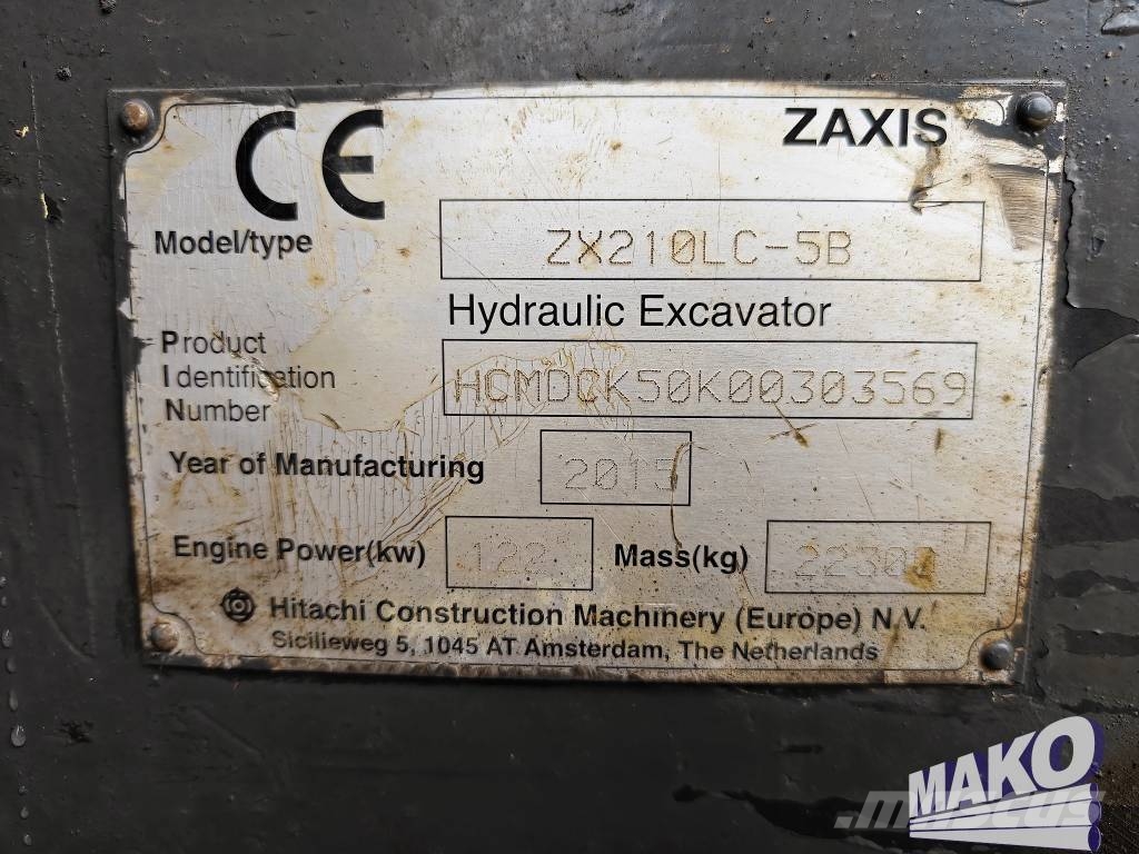 Hitachi ZX 210 LC-5B Rupsgraafmachines