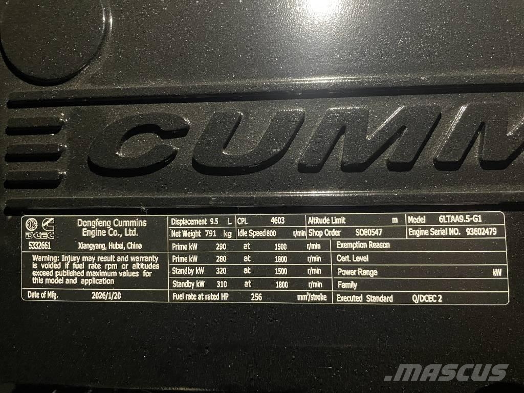 Cummins 6LTAA9.5-G1 - 358 kVA Generator - DPX-19843 مولدات ديزل