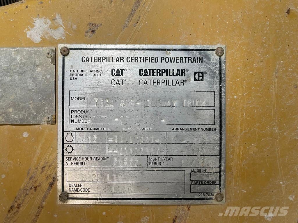 CAT 773B Camiones de volteo rigidos
