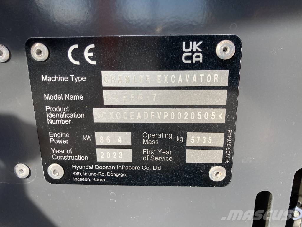 Develon DX 55 R-7 소형 굴삭기 7톤 미만