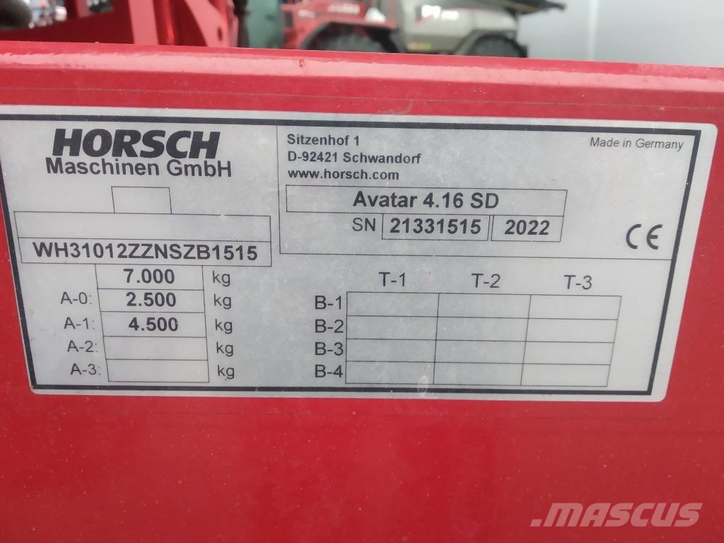 Horsch Avatar 4.16 SD Mechanické sejačky
