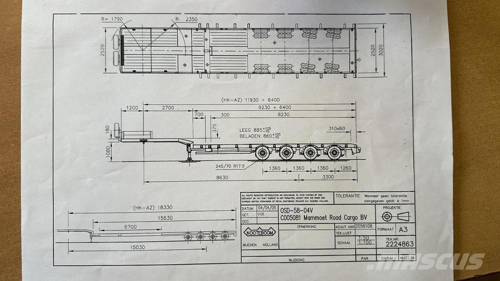 Nooteboom OSD-50-04V - 4 AXLE LAST 2 AXLE STEERING - 6,4 EXT Tieflader-Auflieger