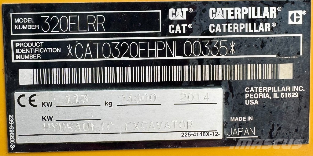 CAT 320 EL RR Excavadoras sobre orugas