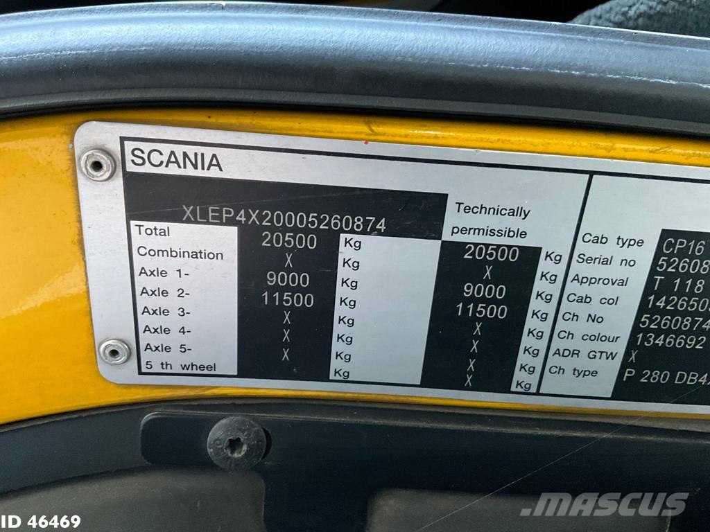 Scania P 280 HMF 12 Tonmeter Z-kraan Kiperi kamioni