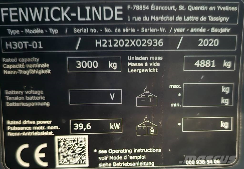 Linde H30T-01 LPG forklifts
