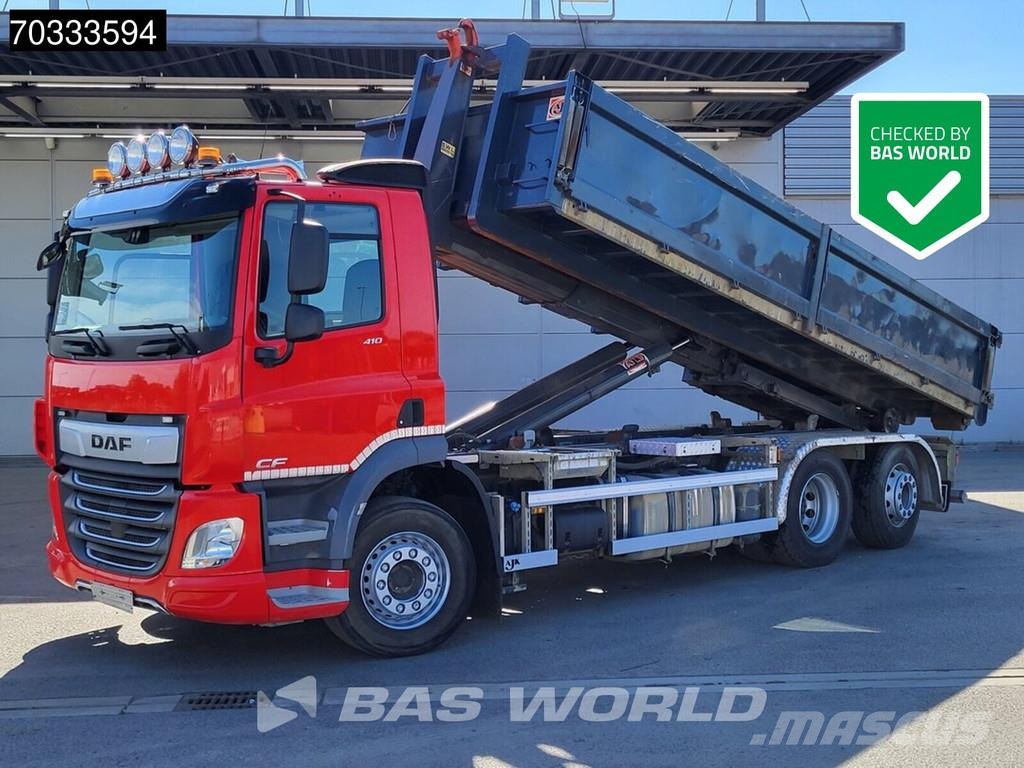 DAF CF 410 CF 6X2 AJK HL20-6180 containersystem Day ca شاحنات الرافعات الخطافية