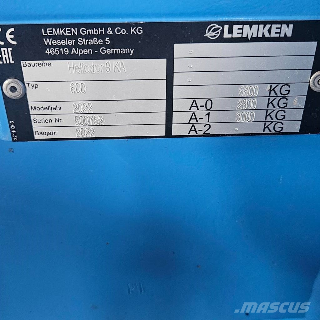 Lemken Heliodor 9/600 K U A Άλλα γεωργικά μηχανήματα