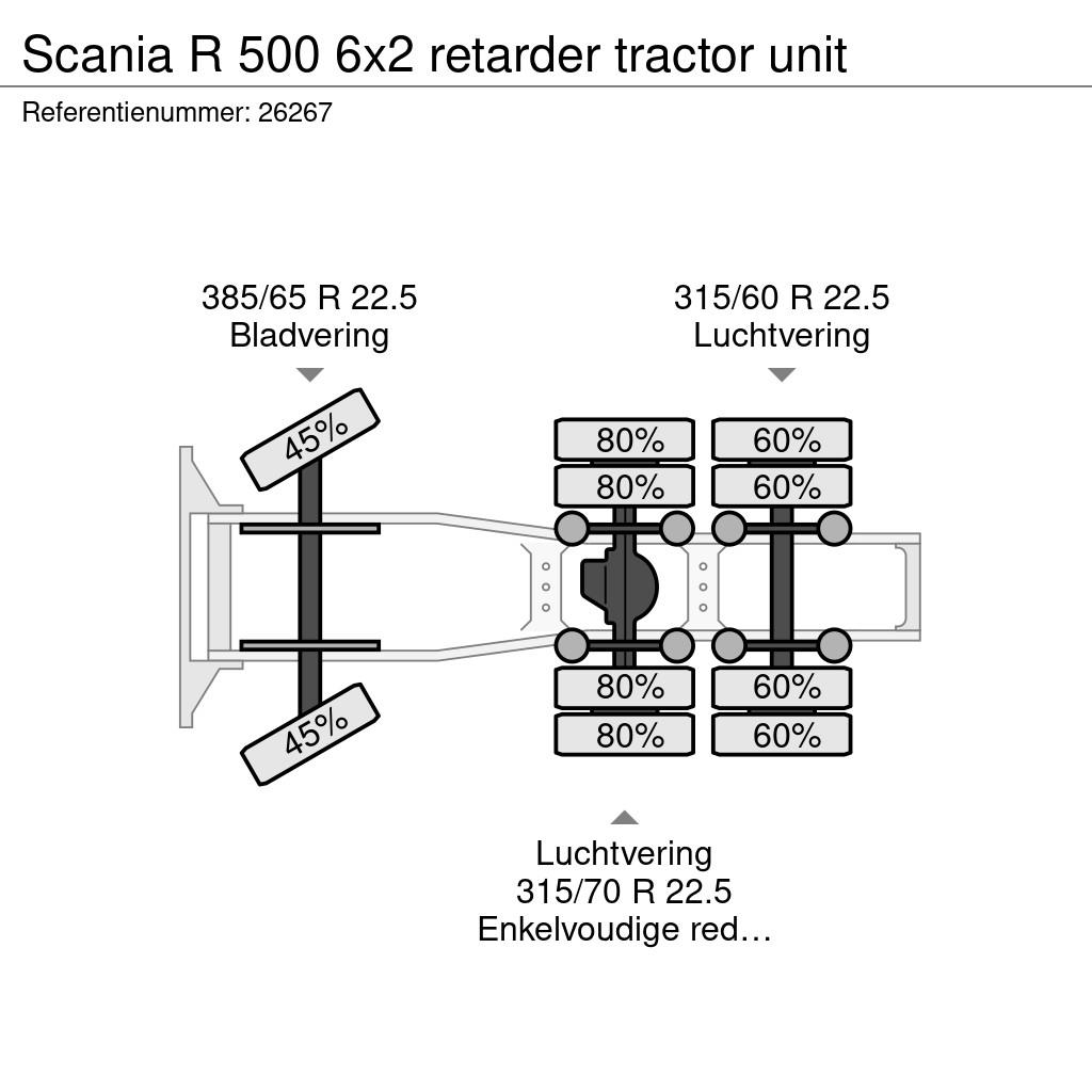 Scania R 500 6x2 retarder tractor unit Trekkers