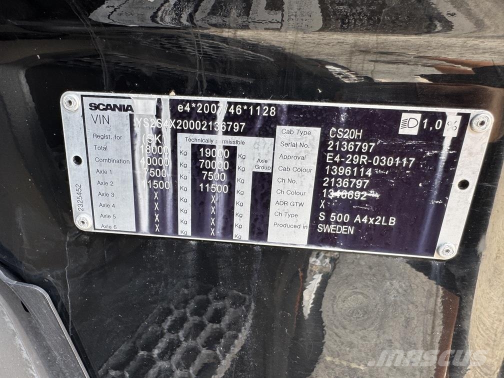 Scania S500 STANDARD automat retarder E6 VIN 797 - NEW TA Τράκτορες