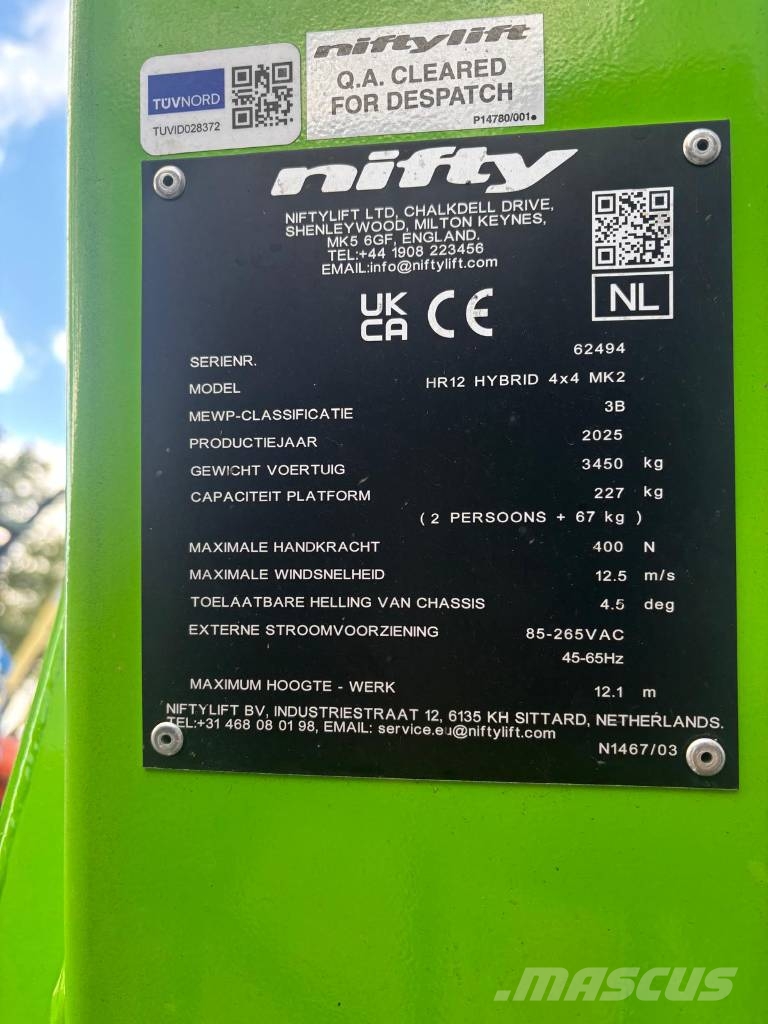 Niftylift HR12 Hybrid 4x4 Kompaktsed poomtõstukid