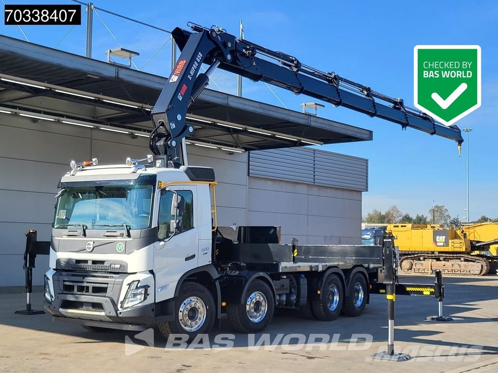 Volvo FMX 500 8X4 NEW! HIAB X-HIPRO 658 E-6 Crane Kran B Camion con sponde ribaltabili
