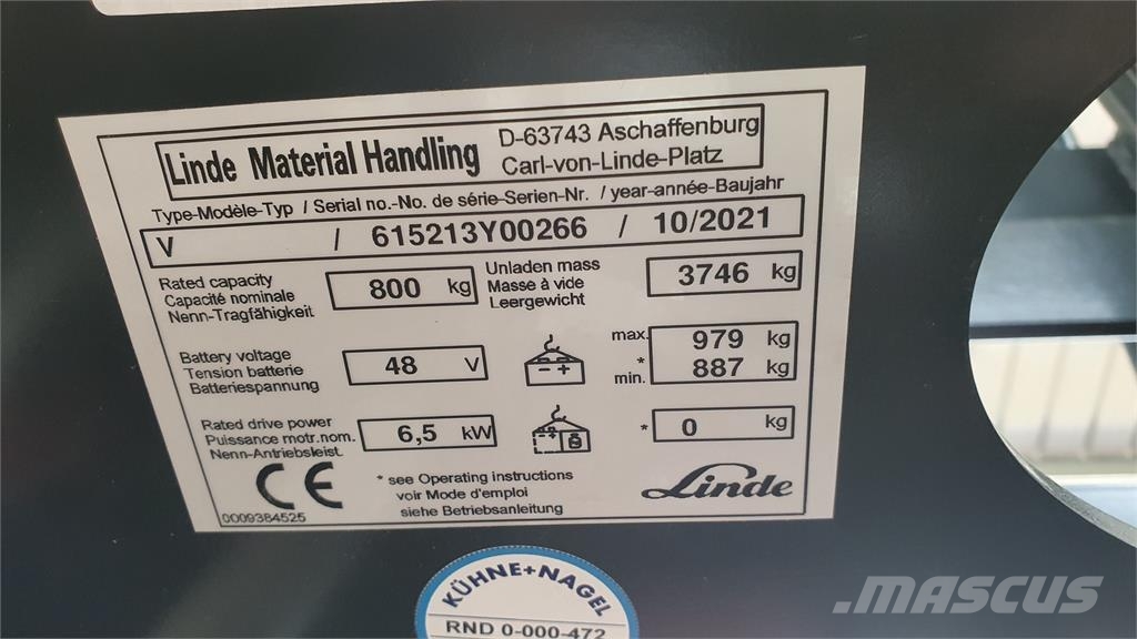 Linde V48 Komissiózó magas emelésű targonca