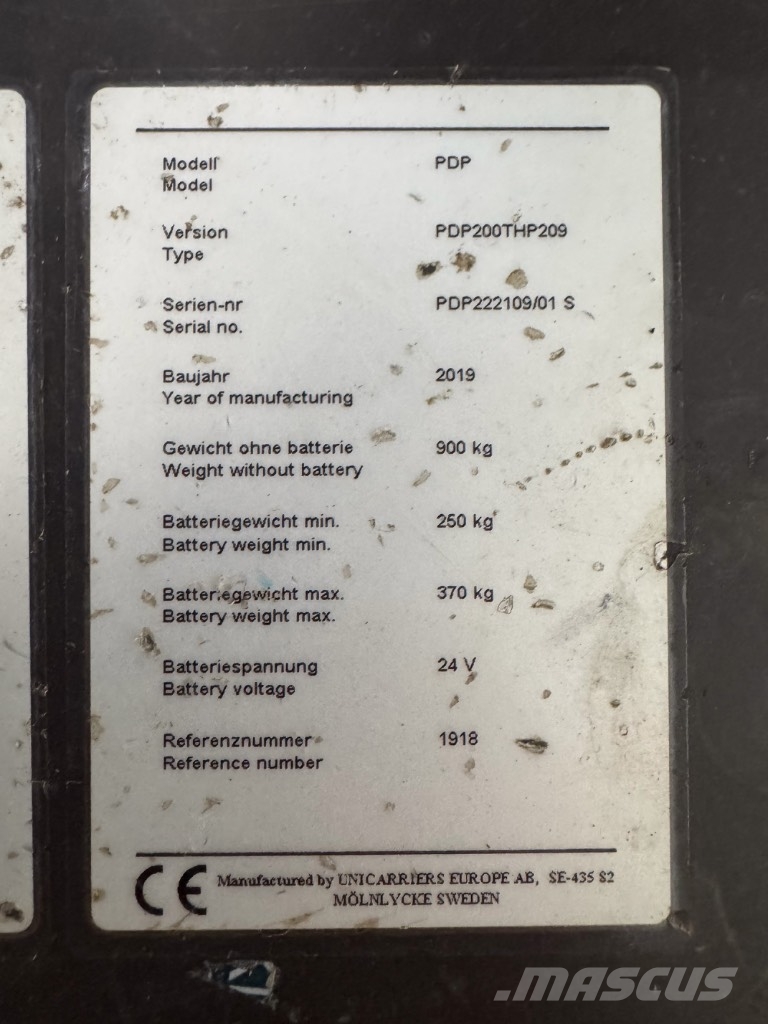 UniCarriers PDP200 T - Doppelstock - 2372 Std. Käyden ajettavat pinoamistrukit