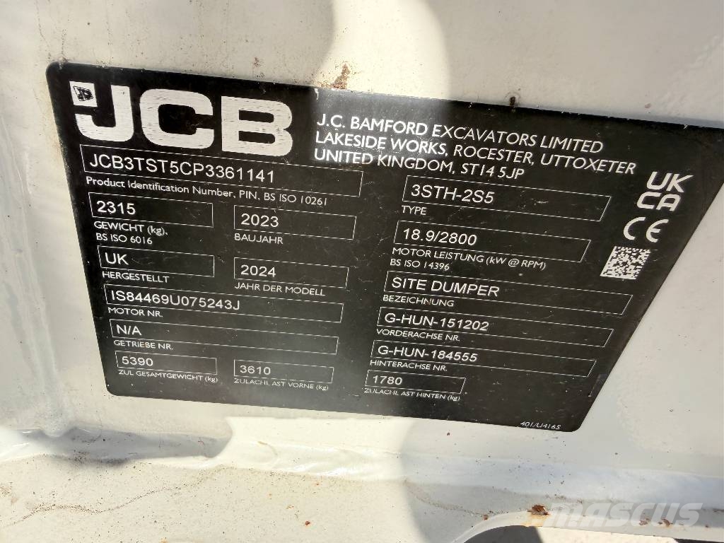 JCB 3STH 2S5 3 ton swivel dumper Mini Dumpers