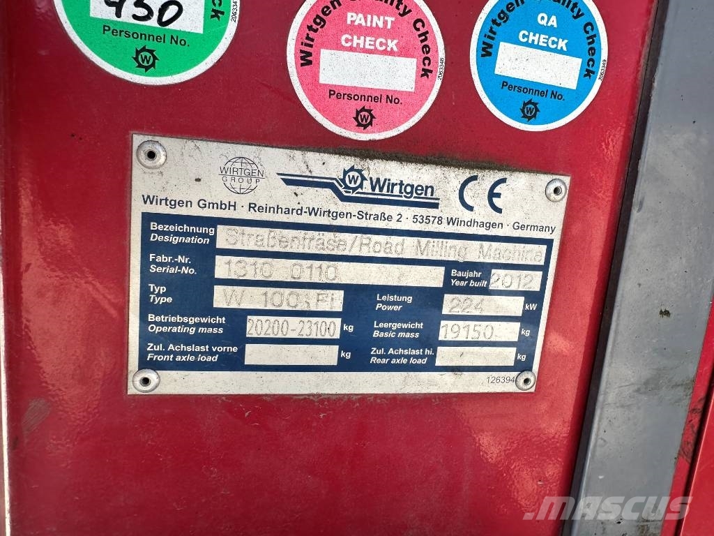 Wirtgen W 100 Fi ماكينات الكشط البارد للأسفلت
