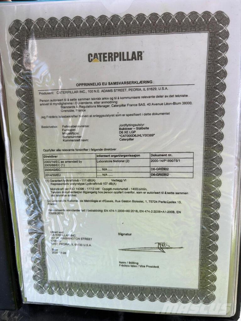 CAT D6XE LGP Tratores de esteira