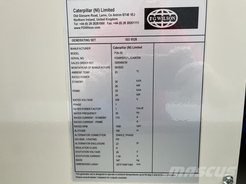 FG Wilson P 26 - 3 S Diesel Generators