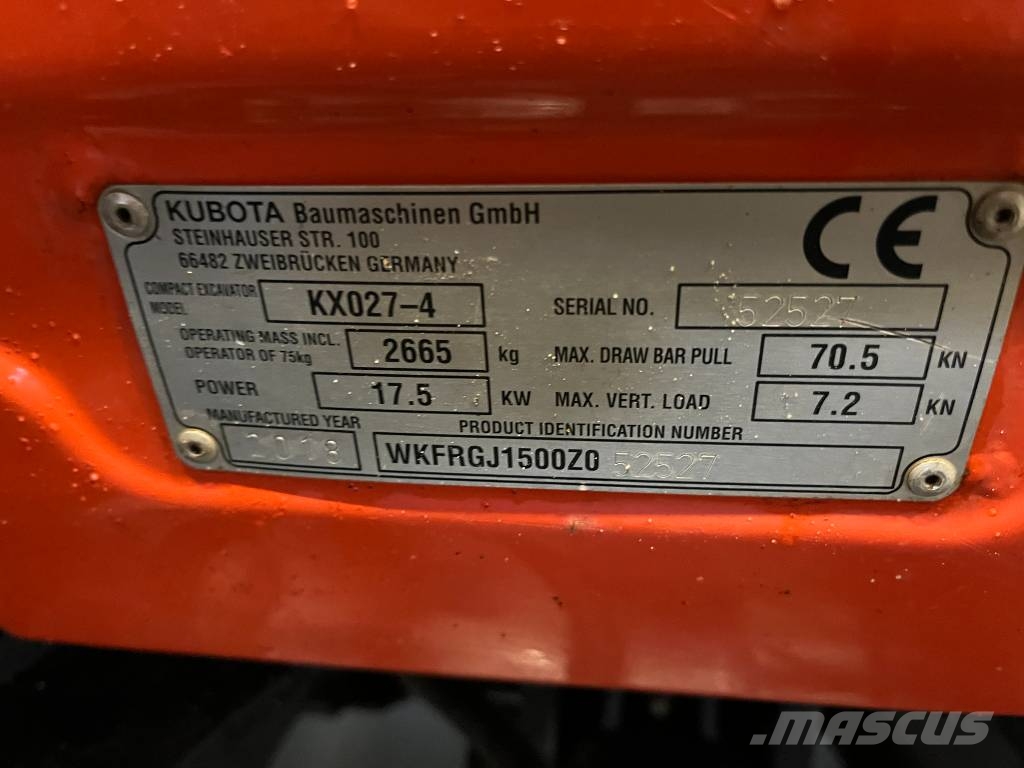 Kubota KX 027-4 Minigravemaskiner
