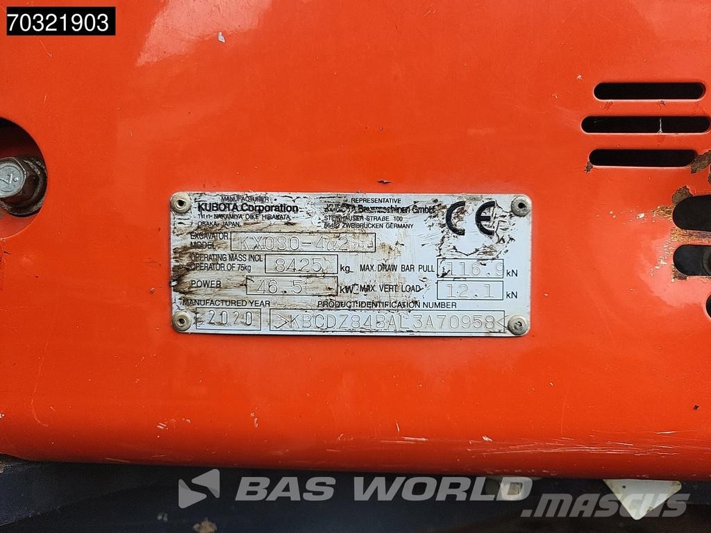 Kubota KX080 -4a2 A/C Minibagger < 7t