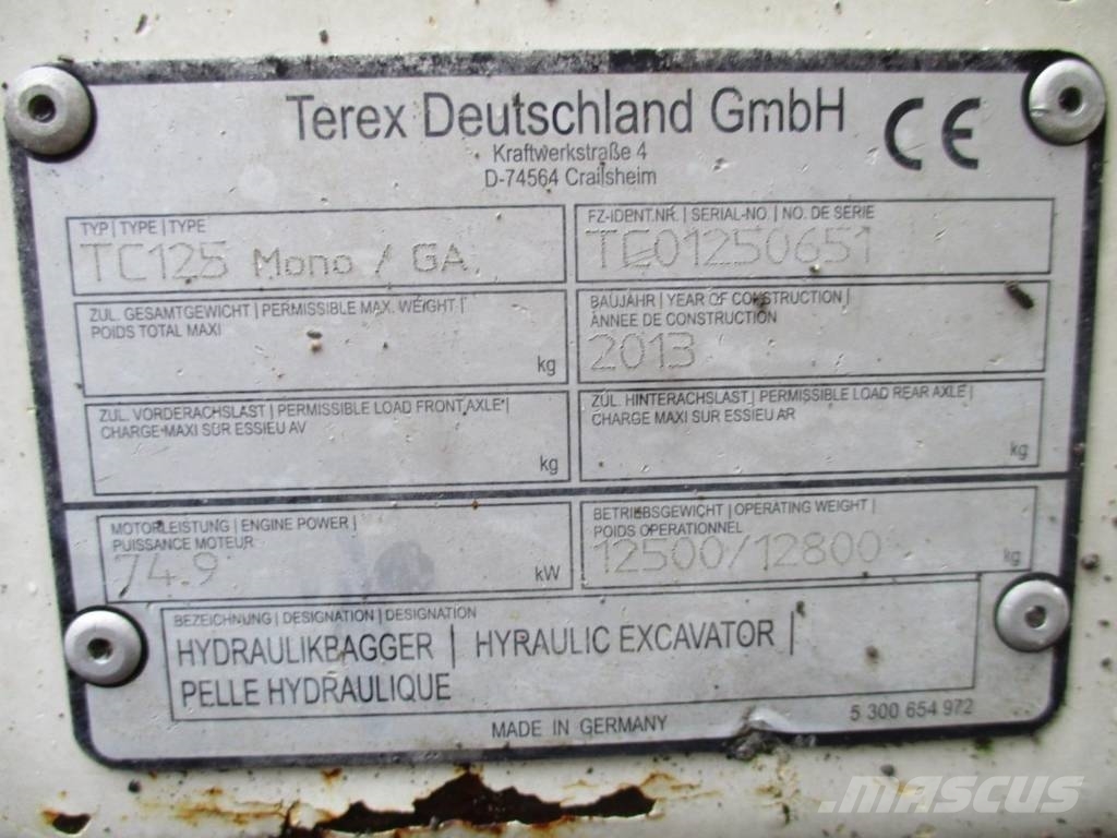Terex TC125 Mono/GA Raupenbagger