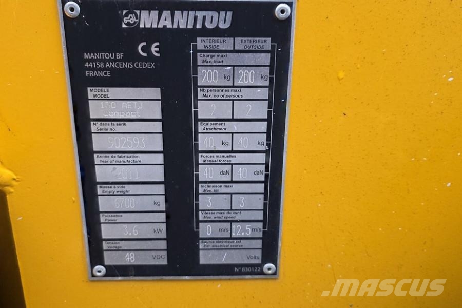 Manitou 150AETJ Compact As-Is, Weak Batteries, Electric, 1 Zglobne podizne platforme
