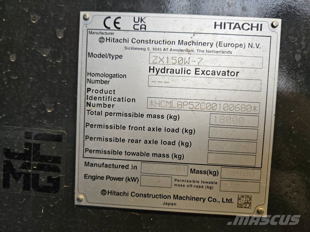 Hitachi ZX150W-7 حفارات بعجل