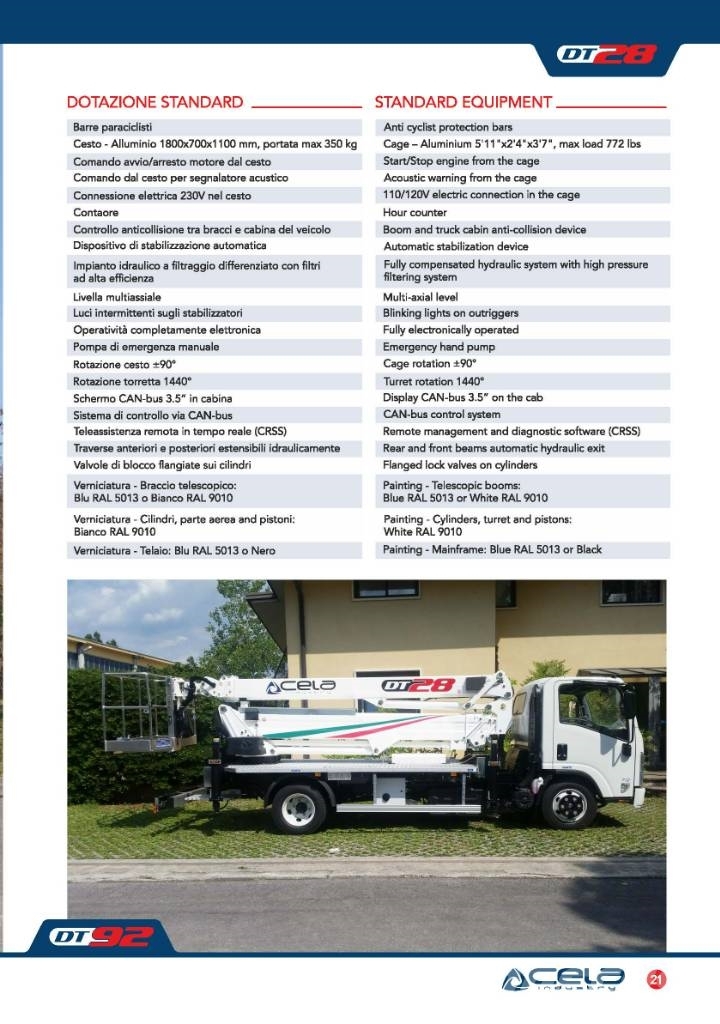 Cela DT 28 Truck & Van mounted aerial platforms