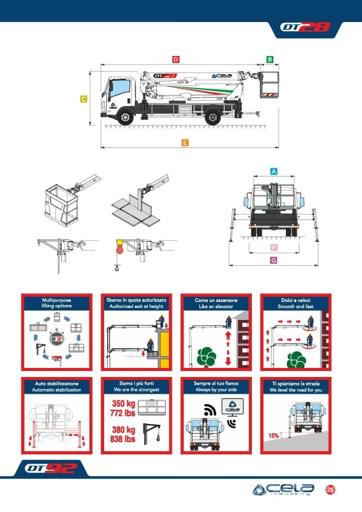 Cela DT 28 Truck & Van mounted aerial platforms