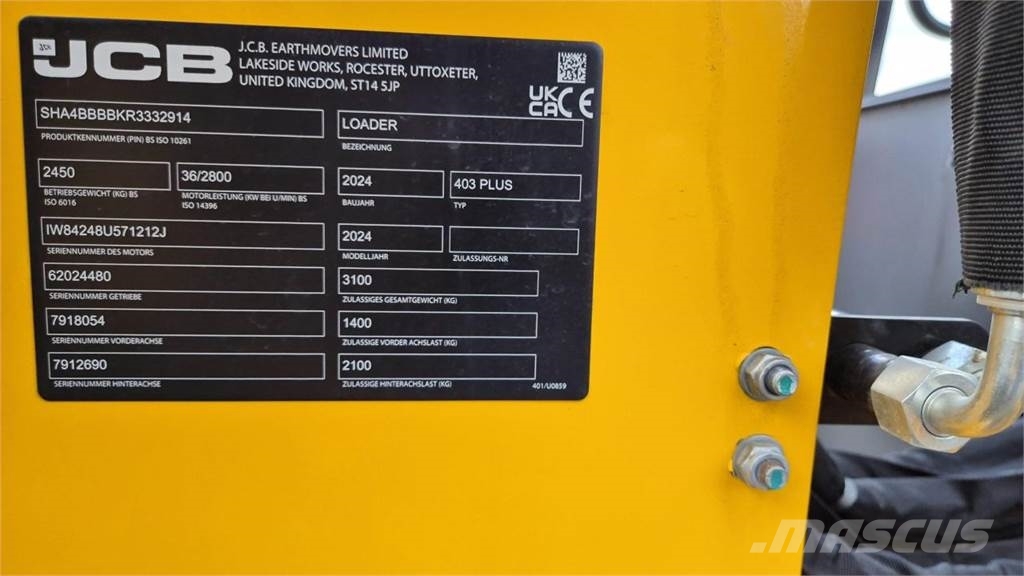 JCB 403 AGRI PLUS FSD EURO Hjullastare