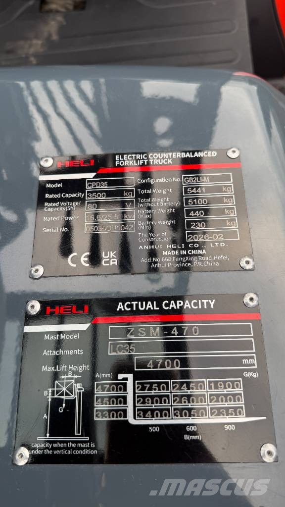 Heli CPD35-GB2LI-M Sähkötrukki (Koeajossa) Sähkötrukit
