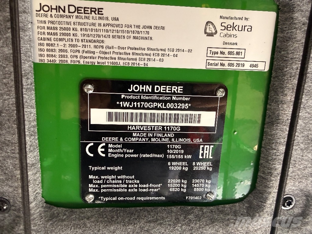 John Deere 1170 G Harvesteri
