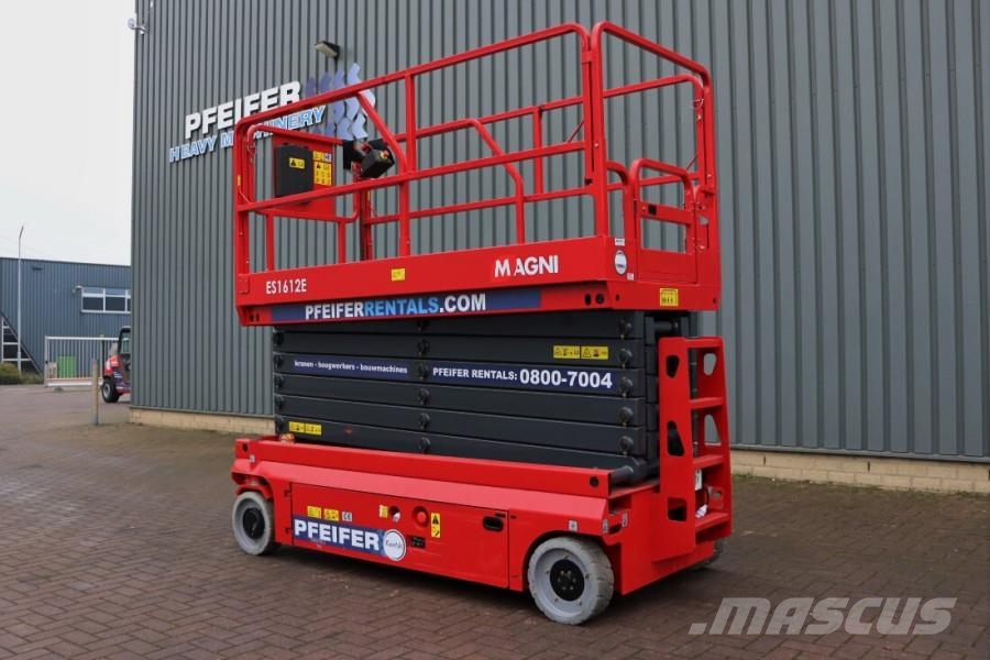Magni ES1612E Electric, 15.7m Working Height, 250kg Capa Schaarhoogwerkers