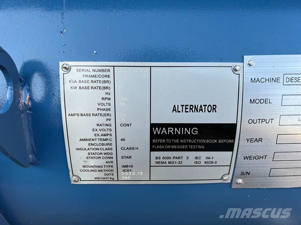 Ricardo 50kva (40kw) generator 3 phase 50hz 400v unused 柴油發電機