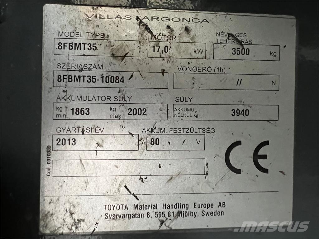 Toyota 8FBMT35 Электропогрузчики