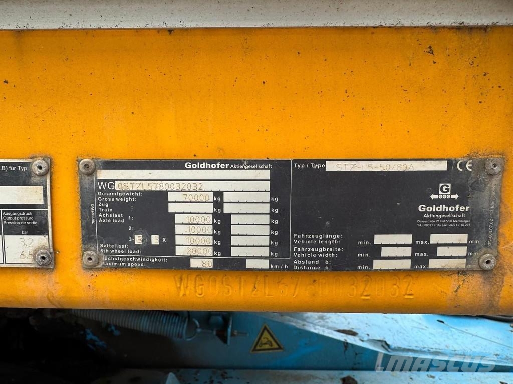 Goldhofer STZ-L5-50/80A 8,13M EXTENDABLE, 5 AXLE STEERING, B Diepladers