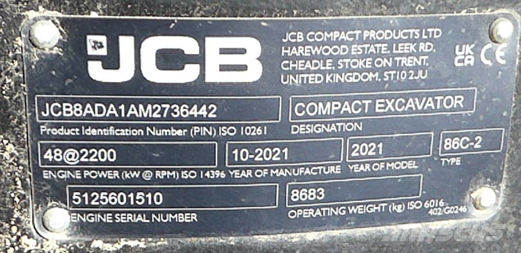 JCB 86C-2 Mono Midi bageri 7t – 12t