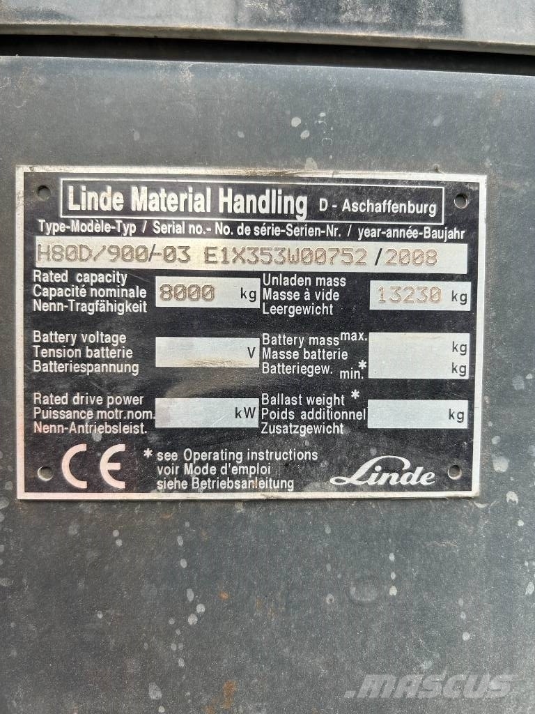Linde H 80 D 900 Dizel forkliftler