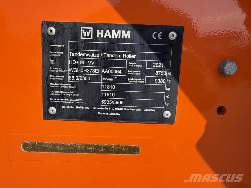 Hamm HD+ 90i VV مداحل ثنائية الاسطوانة