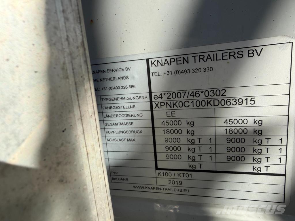 Knapen K100 + WALKING FLOOR + HYDRAULICS 보도면 세미트레일러