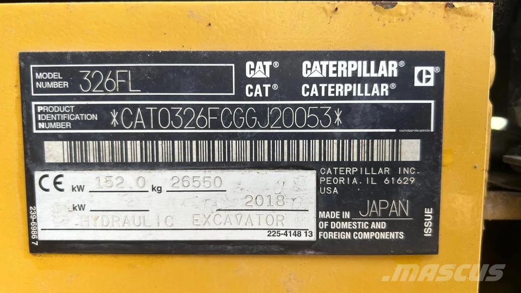 CAT 326 FL | NL machine | grade control | CW 40 Excavadoras sobre orugas