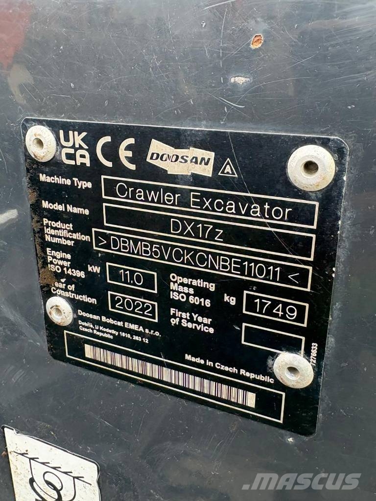 Doosan DX17Z Minigravere <7t