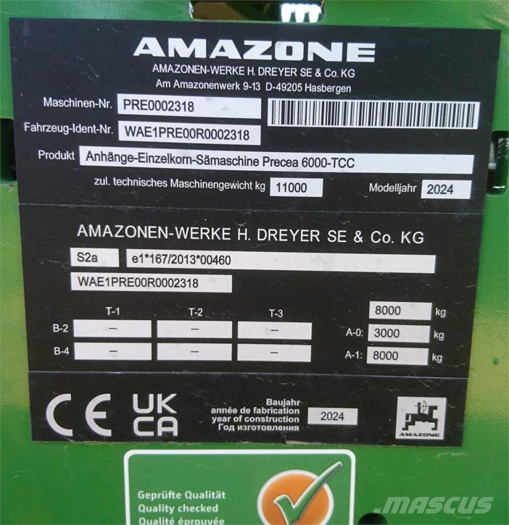 Amazone Precea 6000 TCC 12 Präzisionssaatmaschinen