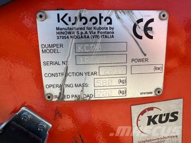 Kubota KC 70 Minidumper netto 6.500 EUR Minidumpperit