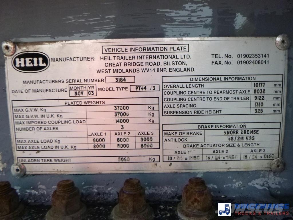Heil / Thompson Fuel tank alu 34.2 m3 / 1 comp Tanksemi