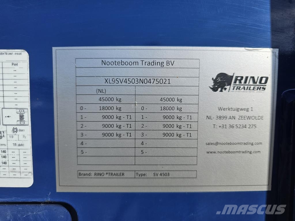 Rino SV 4503 / MACHINE - FORKLIFT TRANSPORT / HYDR Zemie treileri
