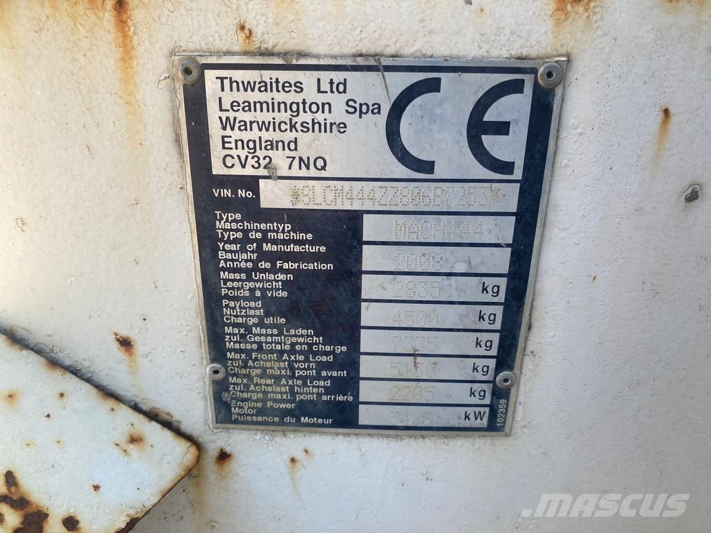 Thwaites Mach 444 knickdumper allrad dumper . Minidumper